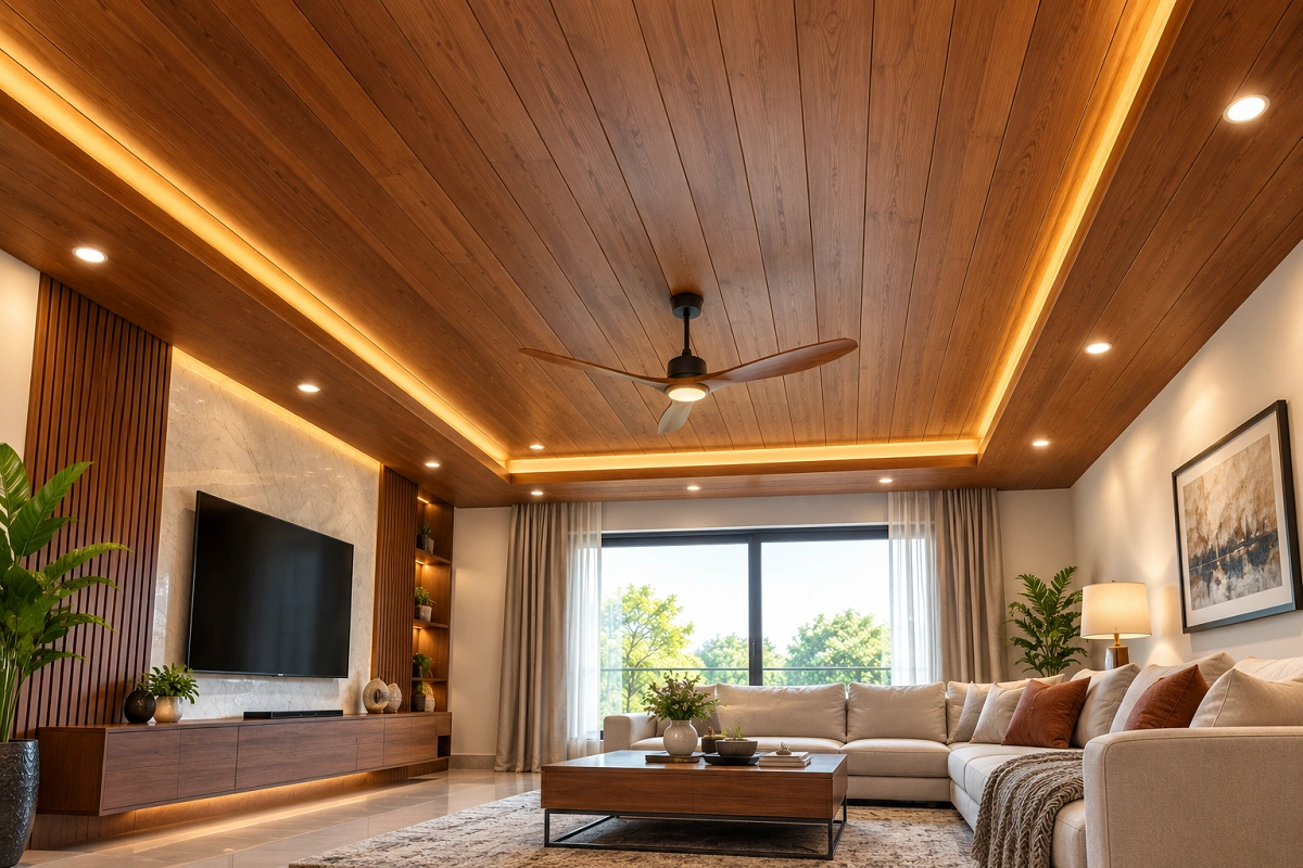Wooden ceiling interior design by Royal Ceilings